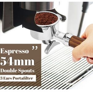 Stainless Steel Portafilter with Wooden Handle